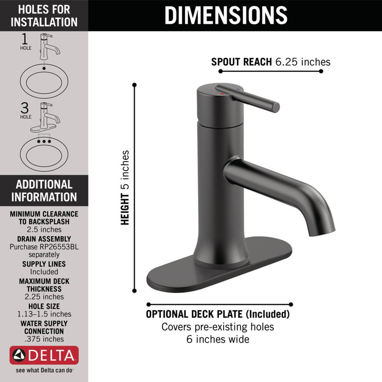 Sleek Matte Black Single-Handle Euro Motion Bathroom Faucet