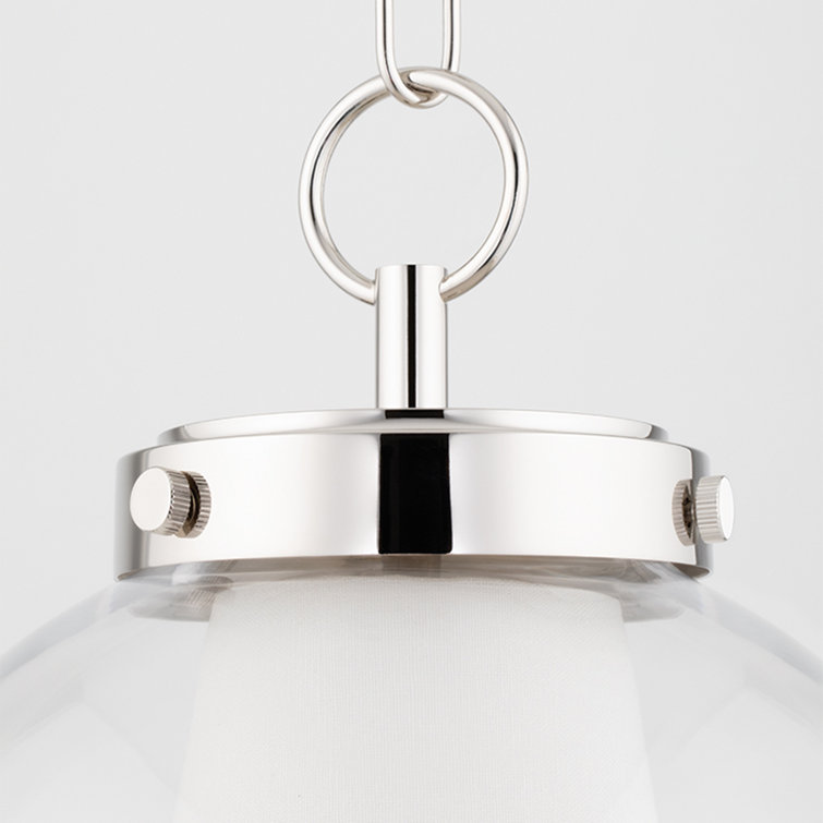 Polished Nickel Glass Globe Single Pendant Light