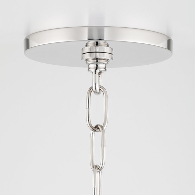 Polished Nickel Glass Globe Single Pendant Light