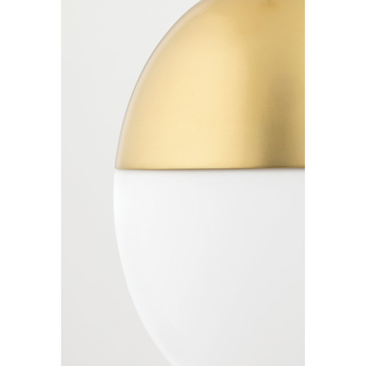 Aged Brass Single Light Frosted Glass Globe Pendant