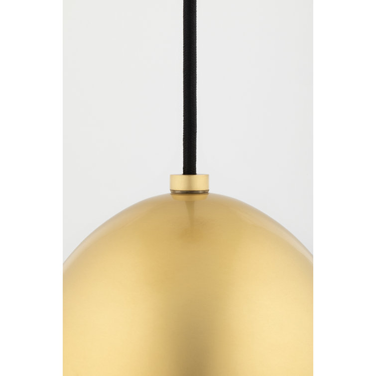 Aged Brass Single Light Frosted Glass Globe Pendant