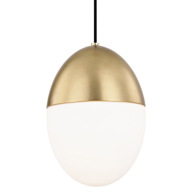 Aged Brass Single Light Frosted Glass Globe Pendant