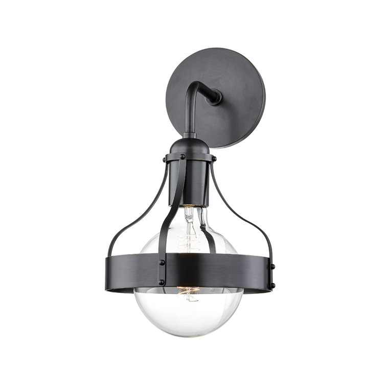 Violet Flared Cage 13.5" Bronze Plug-In Wall Sconce