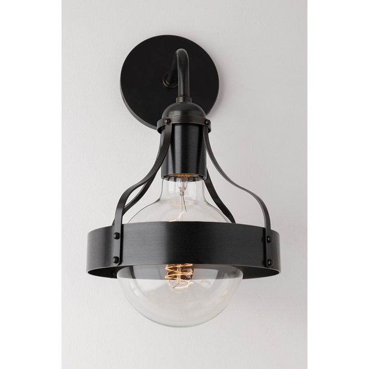 Violet Flared Cage 13.5" Bronze Plug-In Wall Sconce