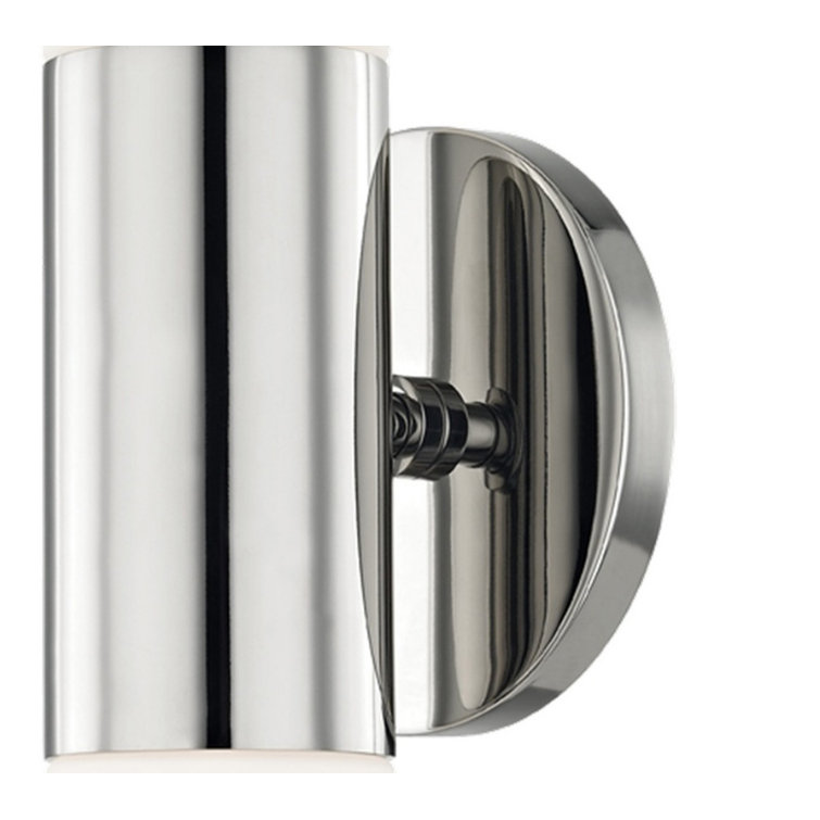 Lola Sleek Polished Nickel 2-Light Wall Sconce with Opal Matte Glass