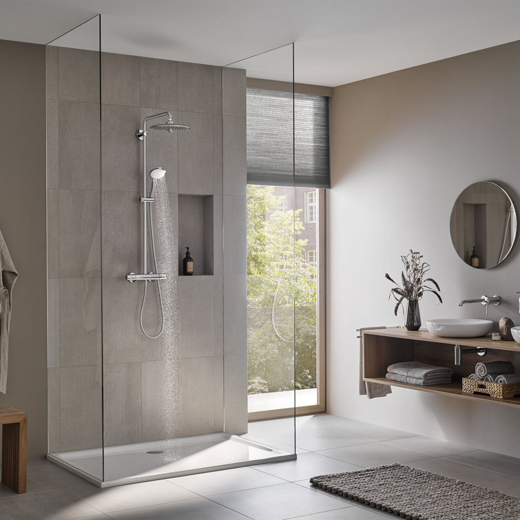 Euphoria 260 Chrome Thermostatic Shower System with Adjustable Height