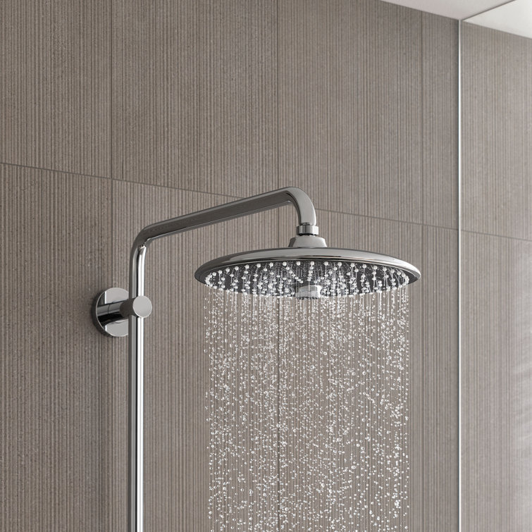 Euphoria 260 Chrome Thermostatic Shower System with Adjustable Height