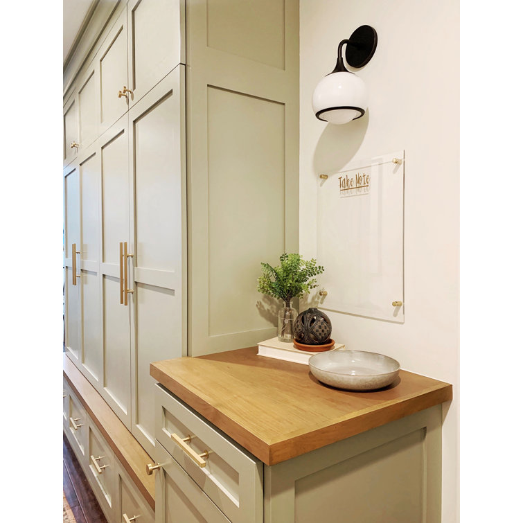 Bronze and Opal White Glass Dimmable Wall Sconce