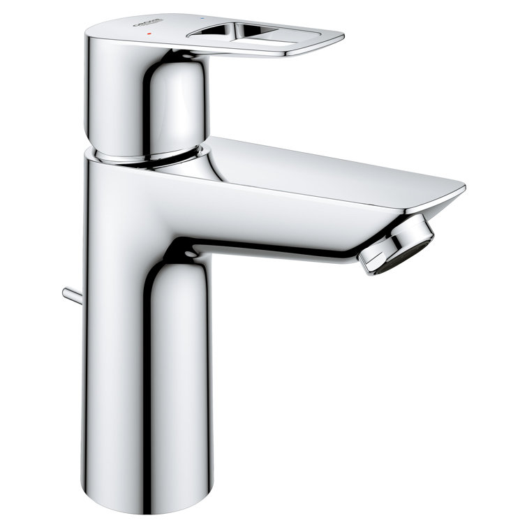 Sleek BauLoop Polished Chrome Single-Handle Bathroom Faucet