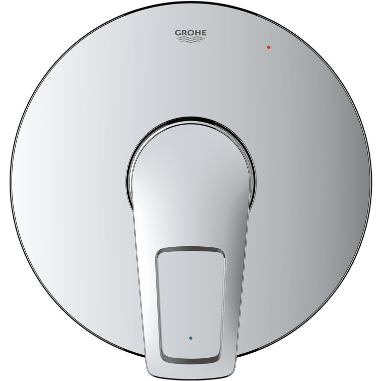 Chrome Wall-Mounted Pressure Balance Valve Trim with Lever