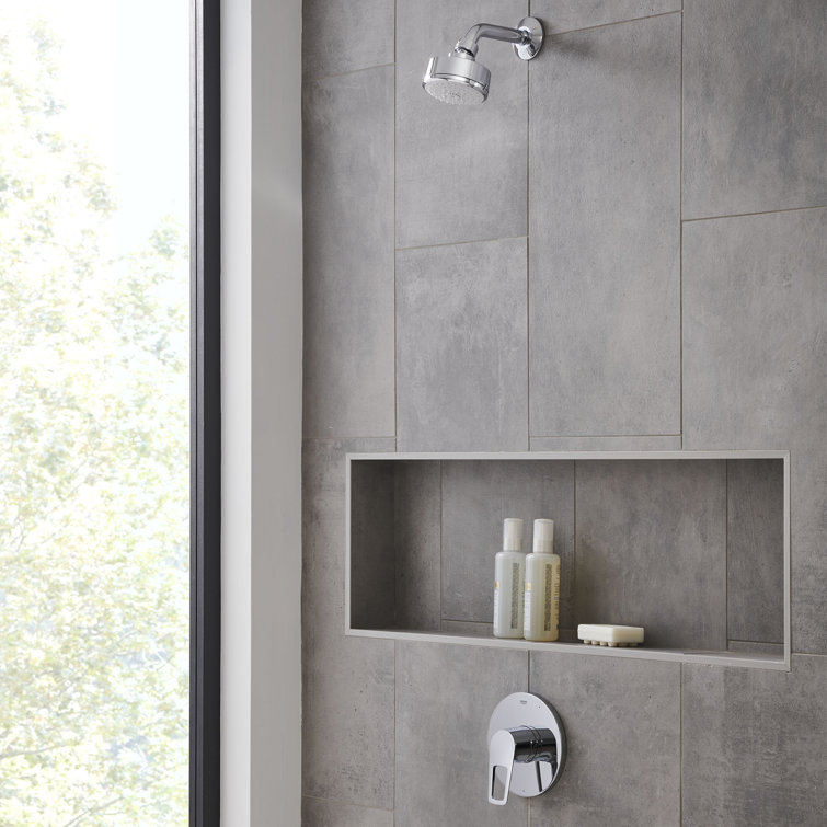 Chrome Wall-Mounted Pressure Balance Valve Trim with Lever