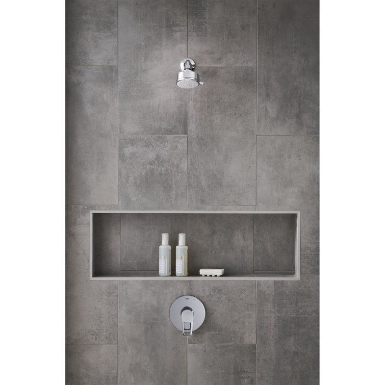 Chrome Wall-Mounted Pressure Balance Valve Trim with Lever