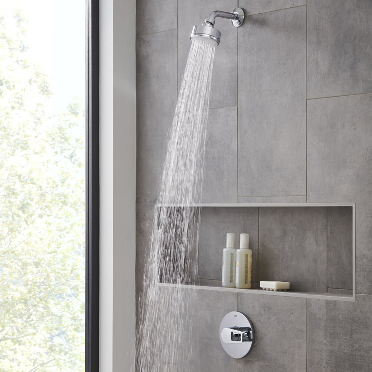 Chrome Wall-Mounted Pressure Balance Valve Trim with Lever