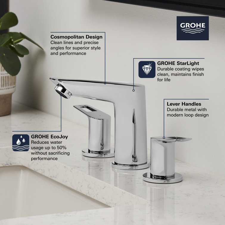 Sleek Cosmopolitan Starlight Chrome Widespread Bathroom Faucet