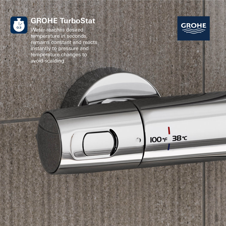 Euphoria 310 Chrome Thermostatic Shower System with Rain Showerhead