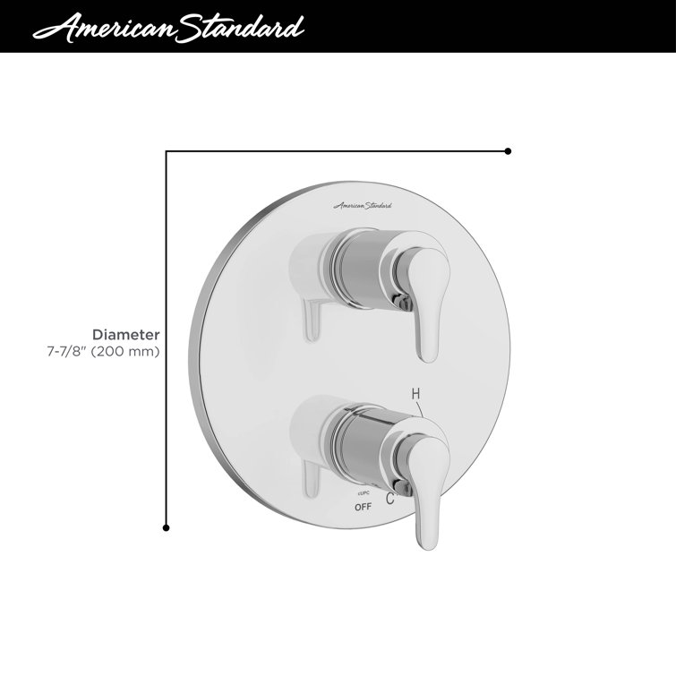 Polished Chrome Dual Handle Shower Diverter Trim