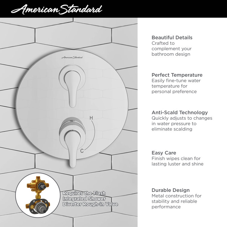 Polished Chrome Dual Handle Shower Diverter Trim