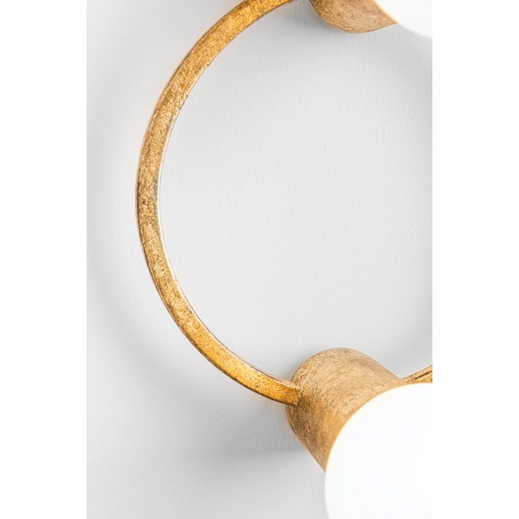 Hope 8-Light Gold Leaf Globe Flush Mount with Glass Accents