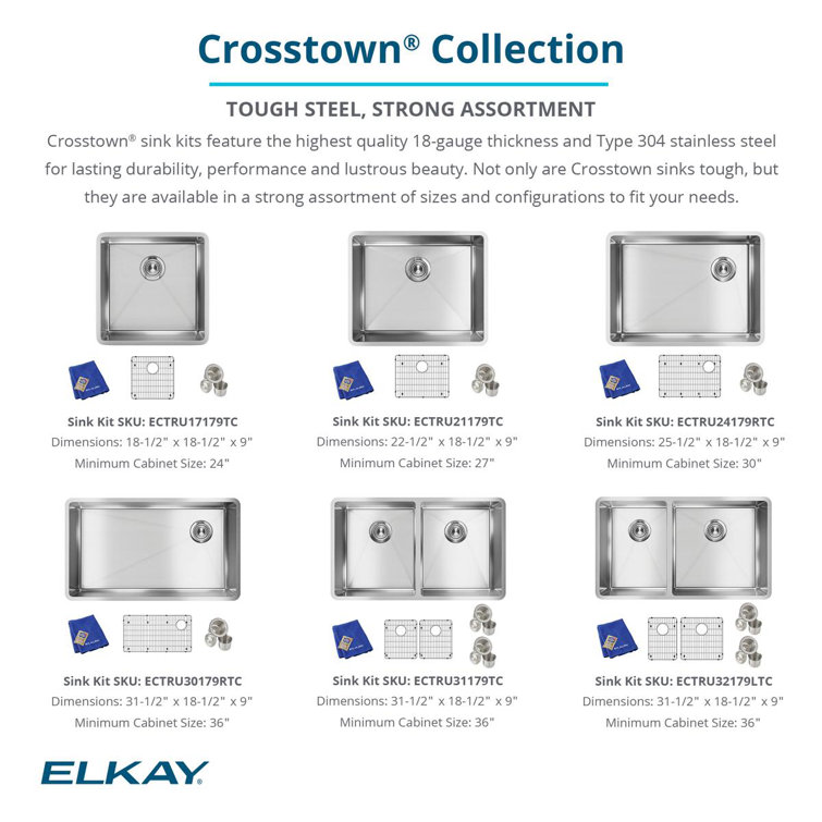 Elkay 31.5" Stainless Steel Drop-in Single Bowl Sink