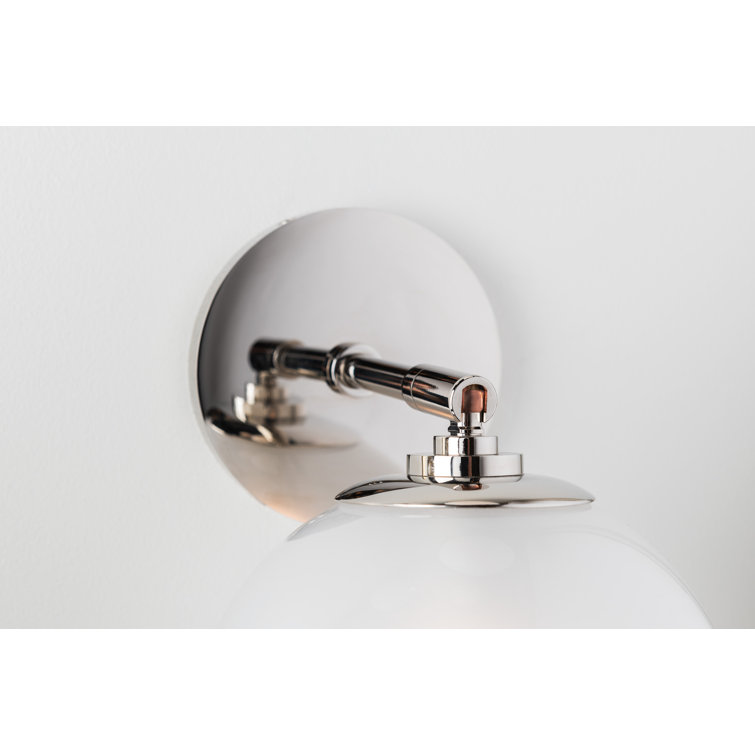 Polished Nickel Frosted Glass Globe Wall Sconce