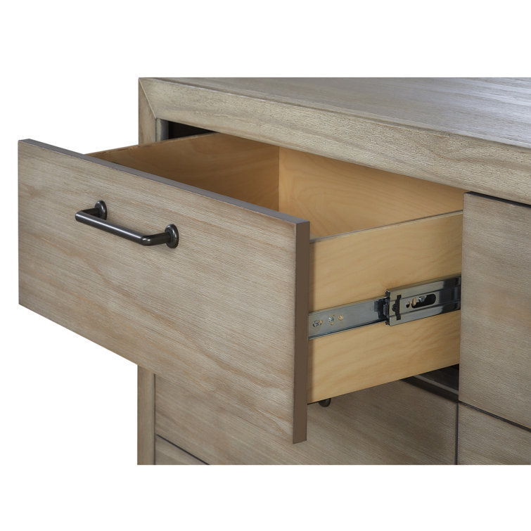 Windsor Oak Gray Mid-Century Double Dresser with Dovetail Drawers