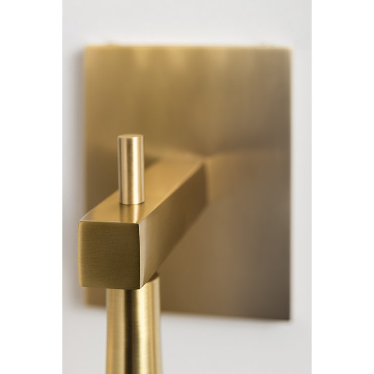 Ariana Aged Brass Dimmable Wall Sconce with Opal Glass Shade