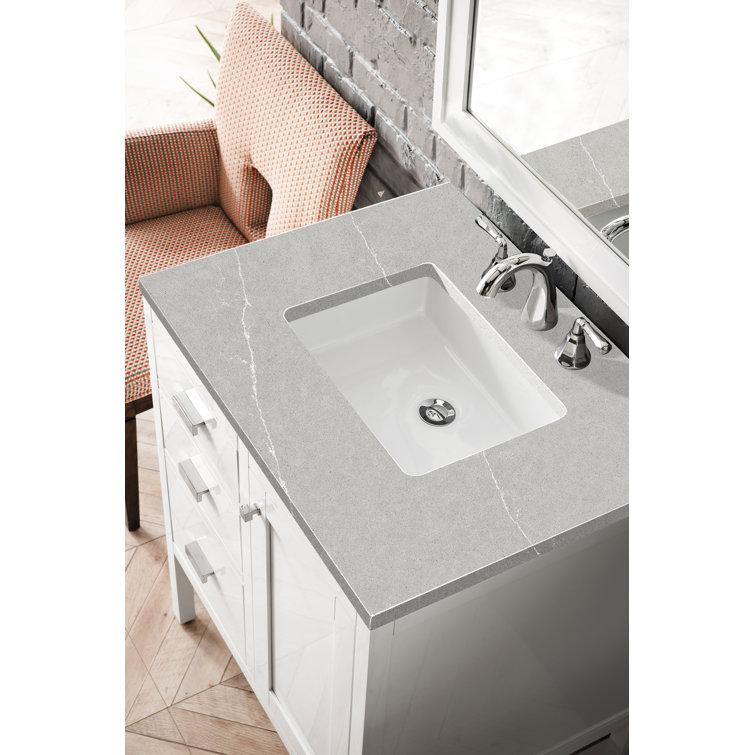 Addison Glossy White Single Vanity with Ethereal Noctis Top