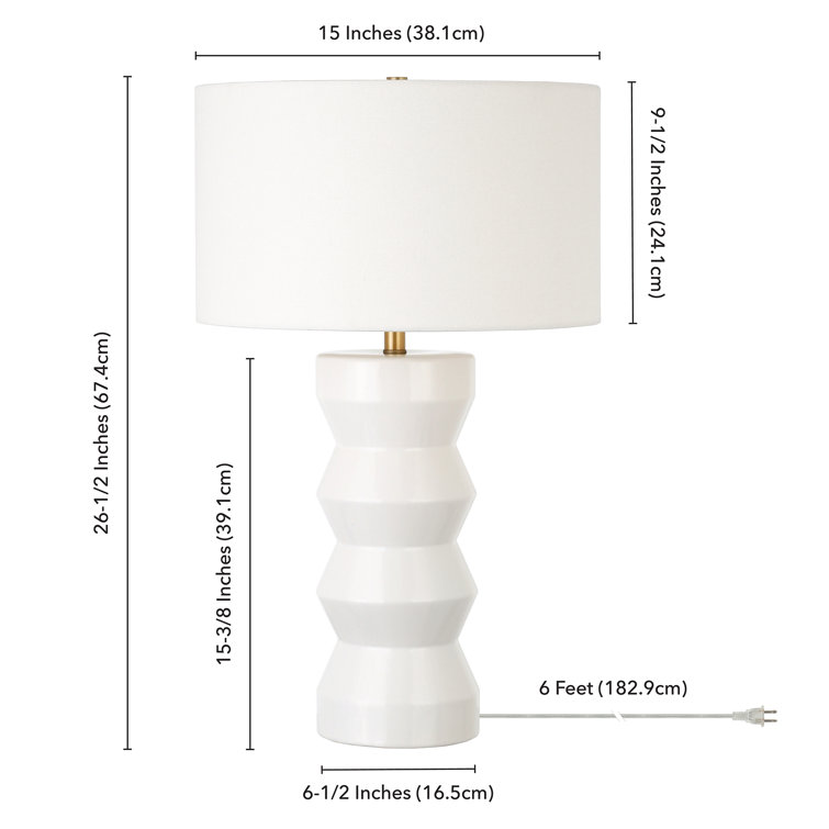 Carlin 26.5" Matte White Ceramic Table Lamp with Alexa Voice Control