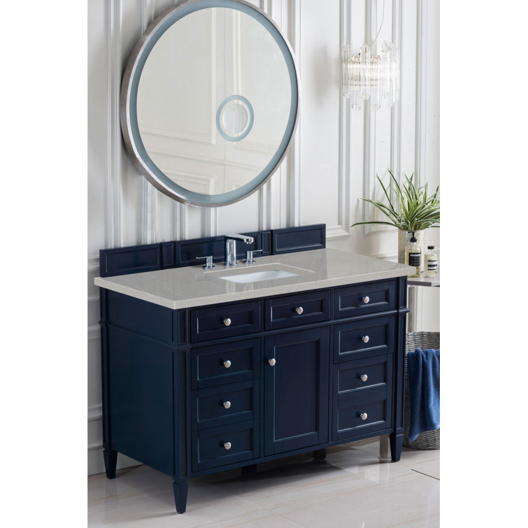 Victory Blue 48'' Transitional Solid Wood Single Vanity