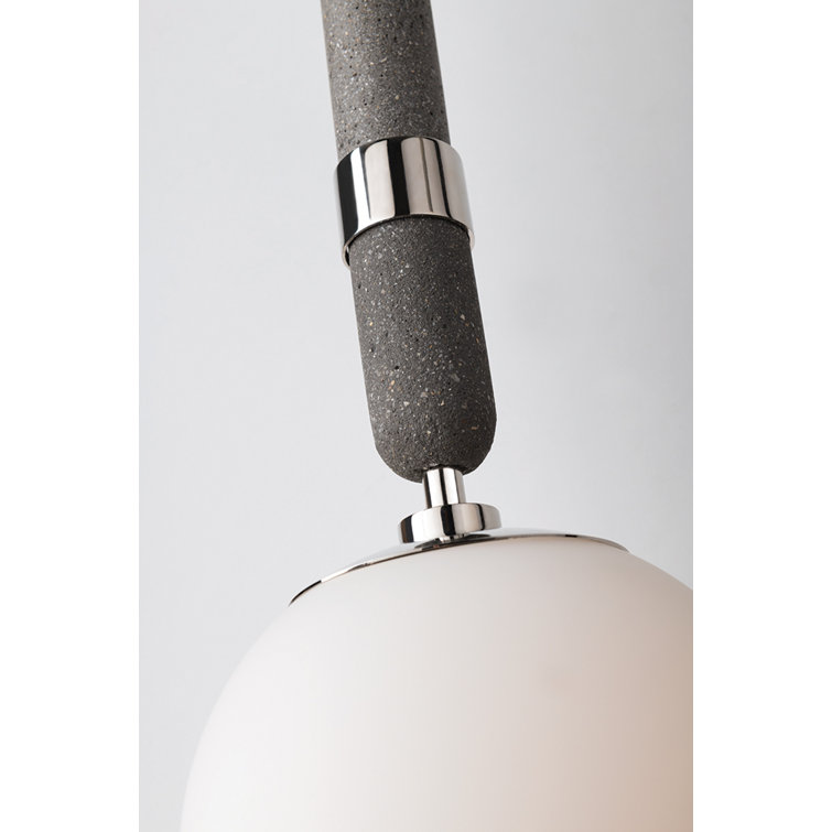 Harley Polished Nickel Single Light Glass Pendant