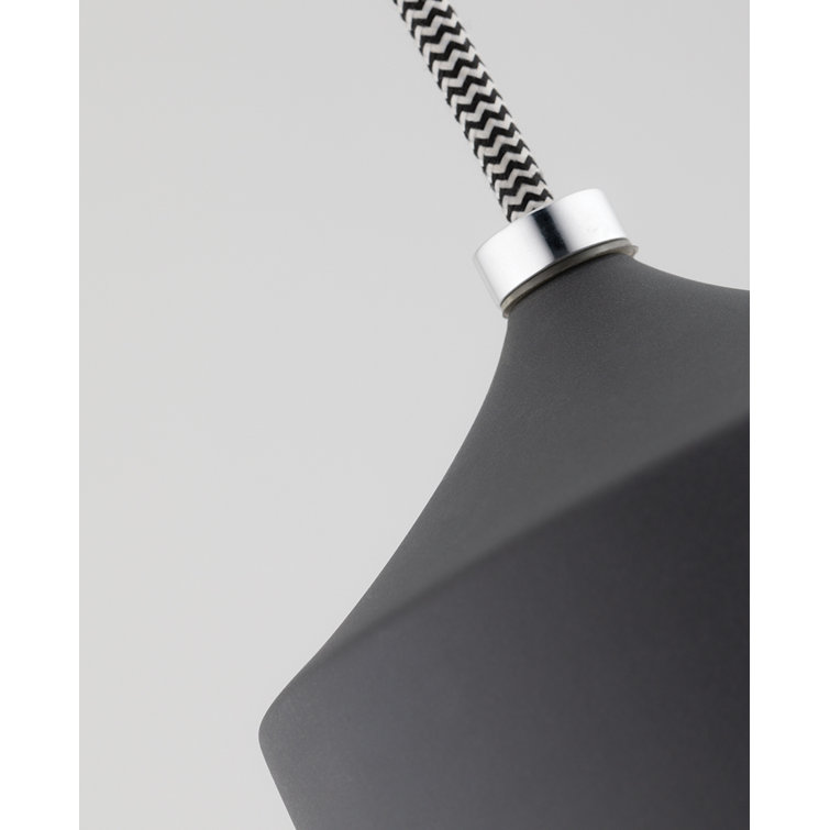 Luxe Aged Brass & Matte Black Ceramic Pendant Light