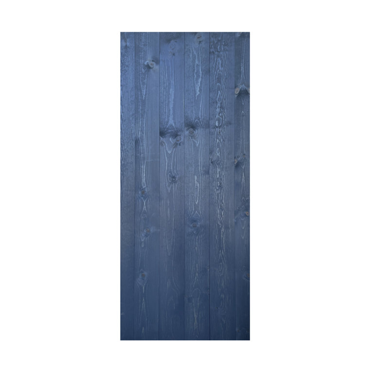 Aged Barrel Dark Walnut Pine Wood Sliding Barn Door with Hardware Kit