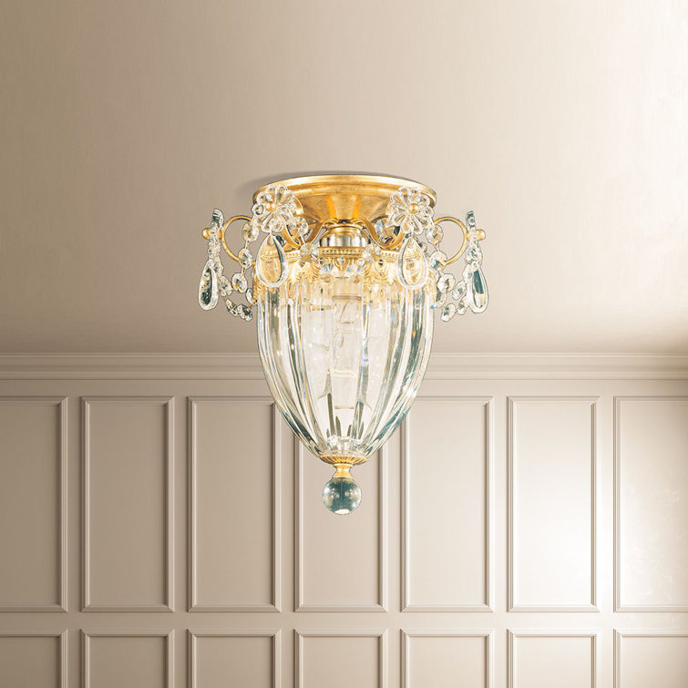 Heirloom Gold Heritage Crystal 1-Light Semi-Flush Mount