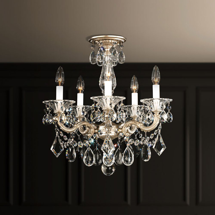 Mini French Gold Crystal Chandelier with Clear Heritage Crystals