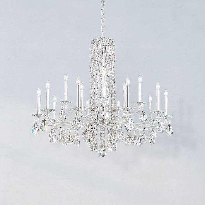 Sarella 15-Light Stainless Steel Heritage Crystal Chandelier