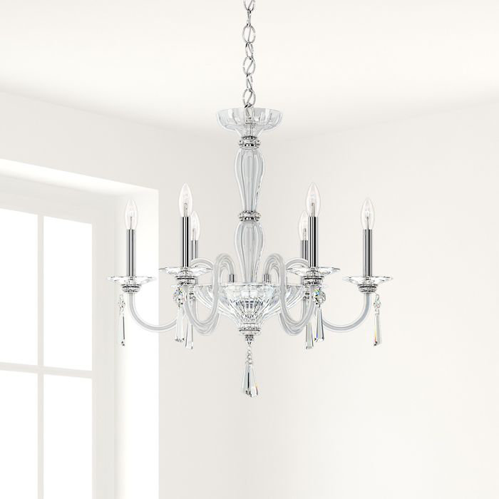 Elegant Black 26" Traditional Crystal Chandelier with Faceted Accents