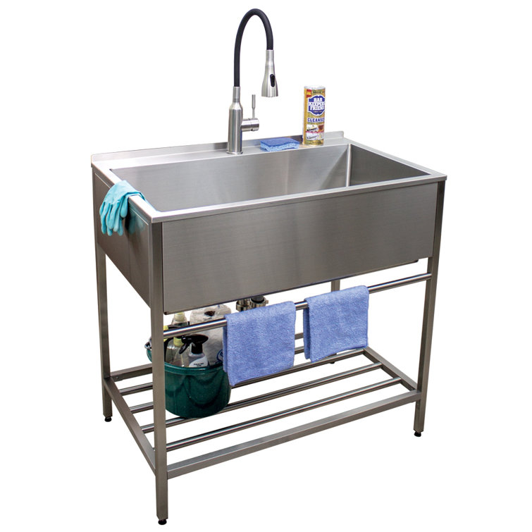 36'' Stainless Steel Freestanding Farmhouse Laundry Sink