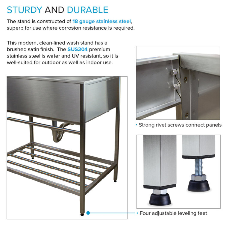 36'' Stainless Steel Freestanding Farmhouse Laundry Sink
