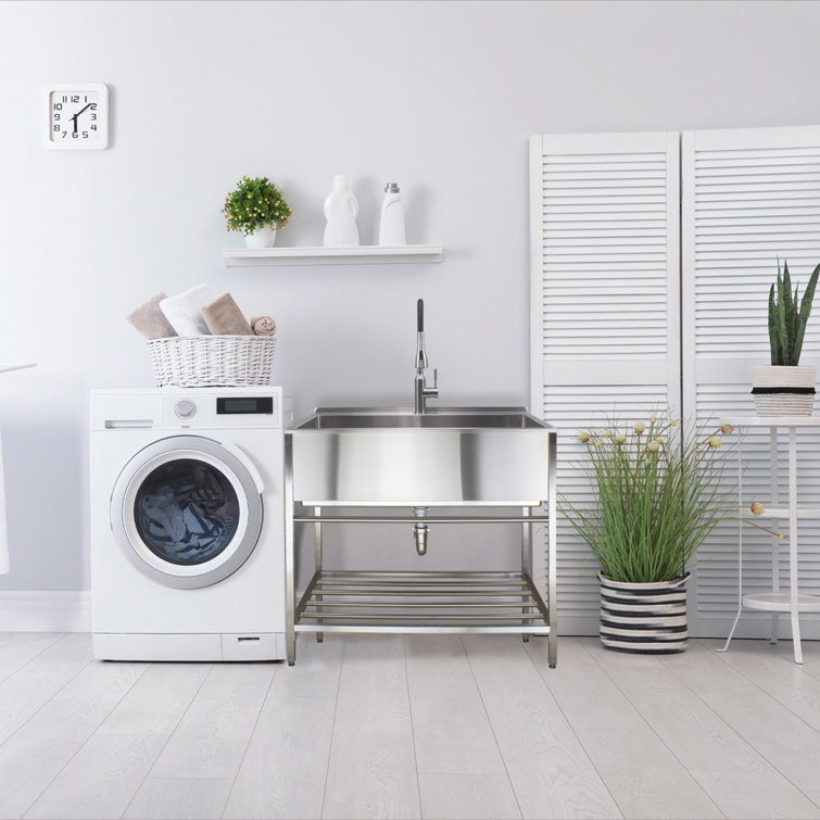 36'' Stainless Steel Freestanding Farmhouse Laundry Sink