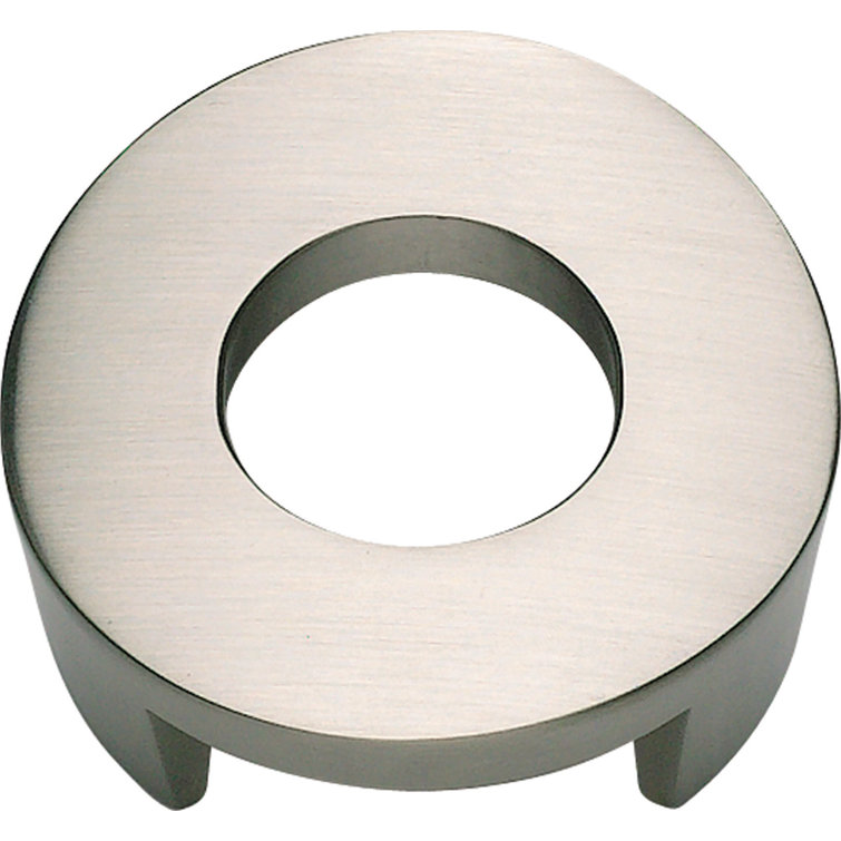 Brushed Nickel Round Modern Cabinet Knob with Mounting Hardware