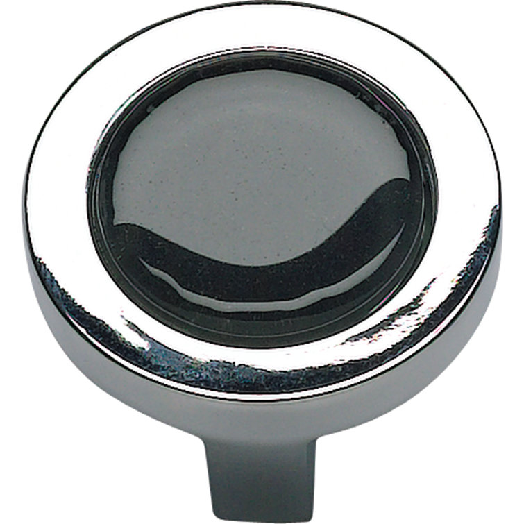 Brushed Nickel Round Modern Knob with Mounting Hardware