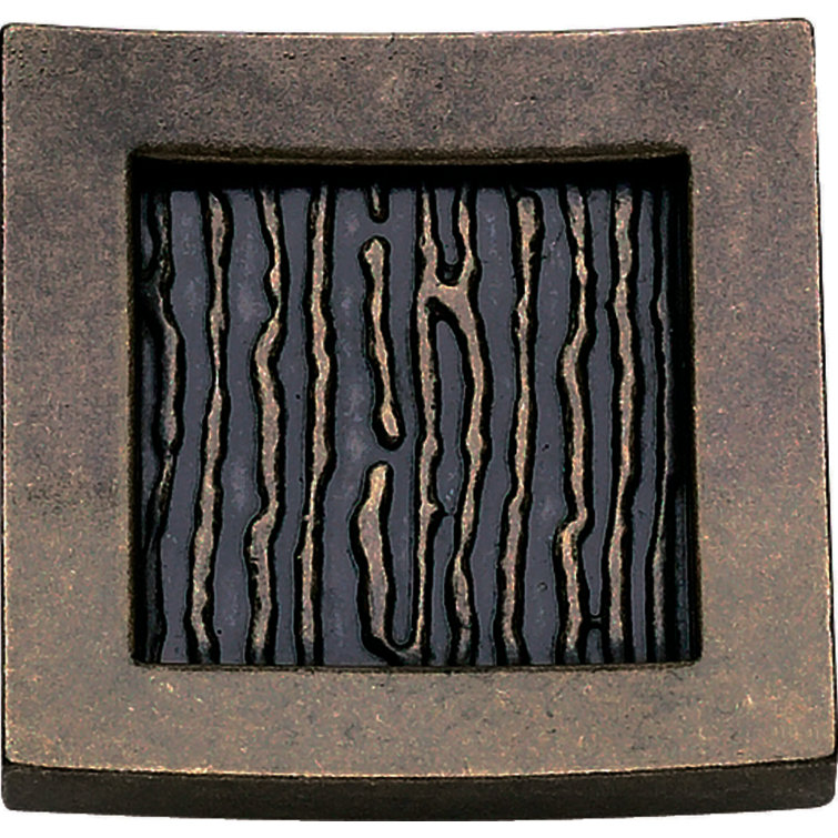 Burnished Bronze Square Modern Knob with Textured Design