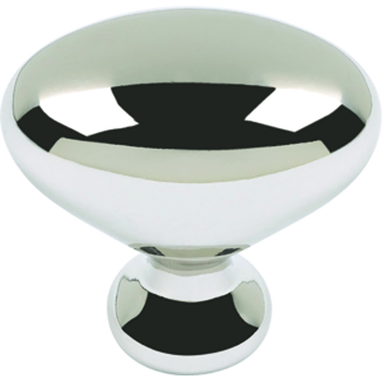 Polished Nickel Oval Knob with Mounting Hardware