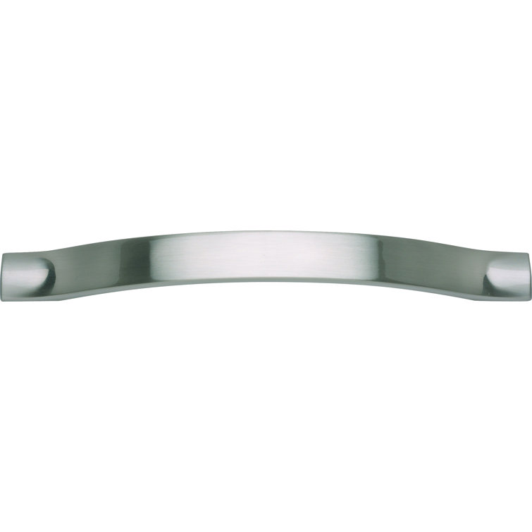 Brushed Nickel Modern Low Arch Cabinet Pull with Mounting Hardware