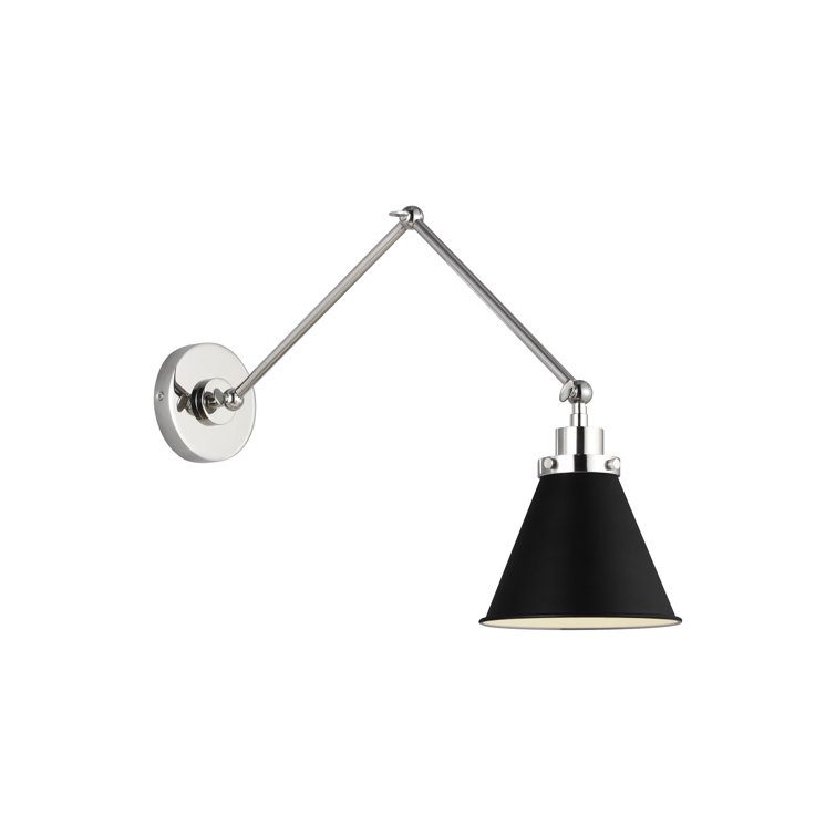 Wellfleet Midnight Black and Polished Nickel Dimmable Wall Sconce