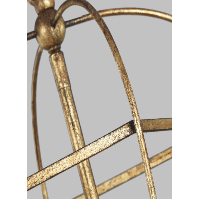 Antique Gild 3-Light Geometric Lantern Chandelier