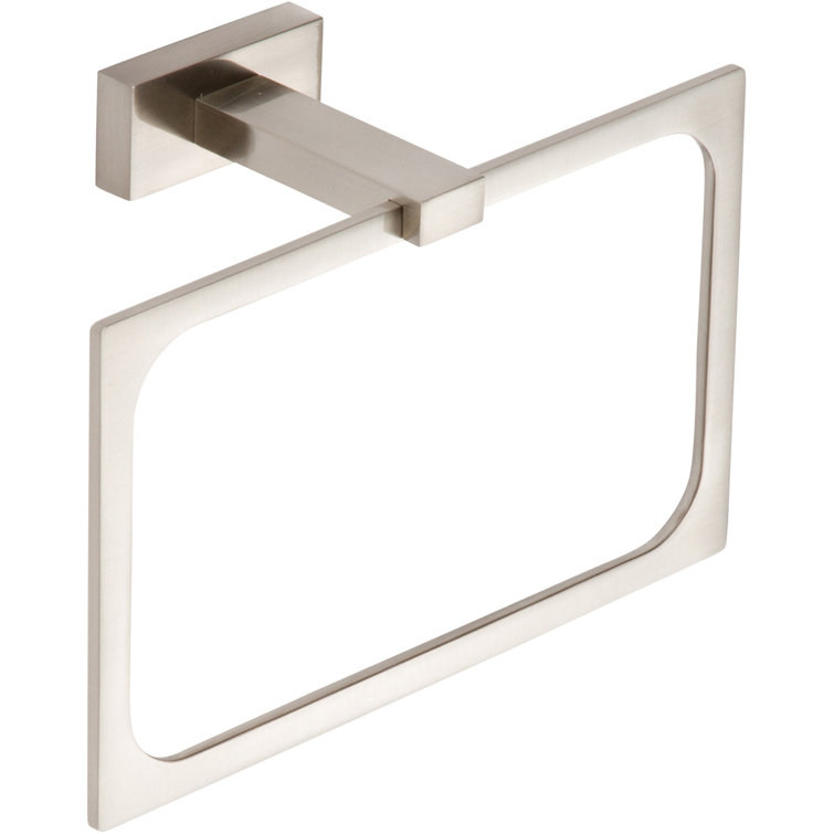 Polished Nickel Modern Rectangular Towel Ring