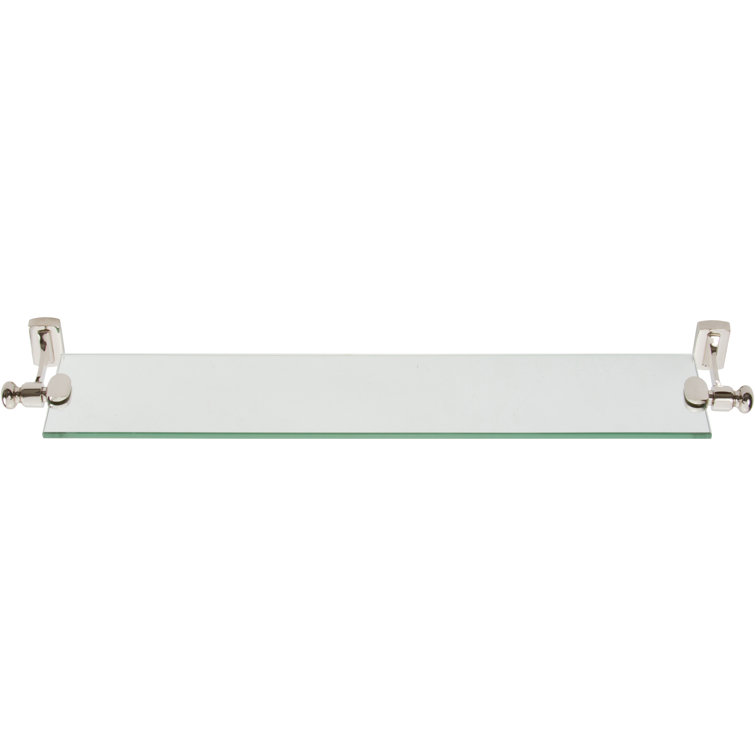Polished Nickel Glass Wall Mount Shelf
