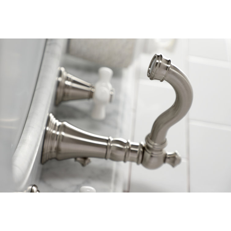 Victorian Elegance 8'' Widespread Brushed Nickel Bathroom Faucet