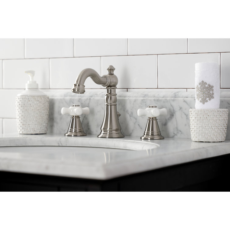 Victorian Elegance 8'' Widespread Brushed Nickel Bathroom Faucet